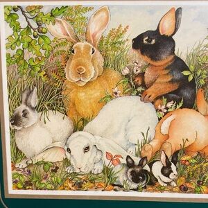 Pimpernel Vintage Colored Rabbits Bunny Bunnies Drink Coasters Illustration Art